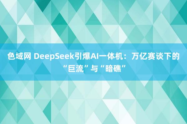 色域网 DeepSeek引爆AI一体机：万亿赛谈下的“巨流”与“暗礁”