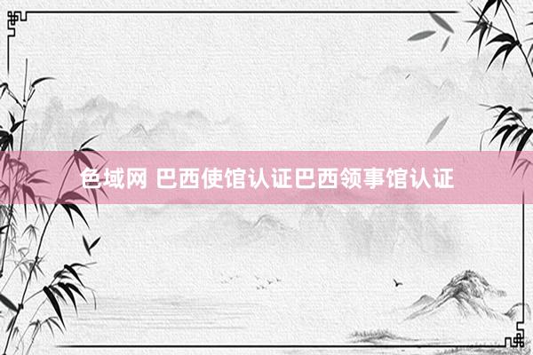 色域网 巴西使馆认证巴西领事馆认证